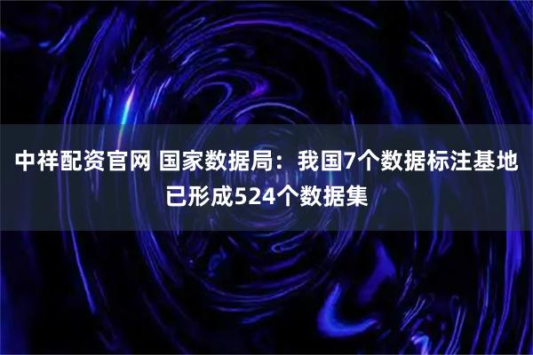 中祥配资官网 国家数据局：我国7个数据标注基地已形成524个数据集