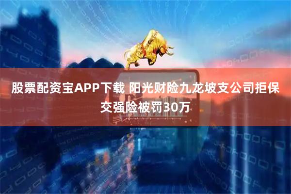 股票配资宝APP下载 阳光财险九龙坡支公司拒保交强险被罚30万
