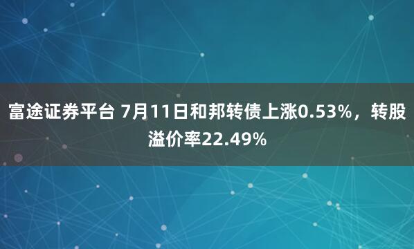 富途证券平台 7月11日和邦转债上涨0.53%，转股溢价率22.49%